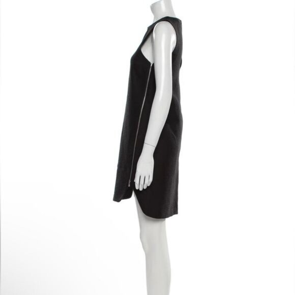 Robert Rodriguez shift mini dress/tunic Black Sleeveless Silver Side Zippers 6 - Picture 7 of 11